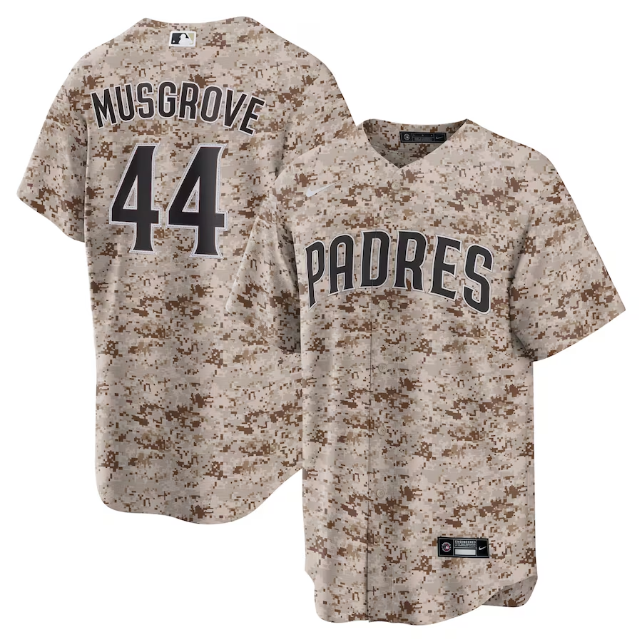 Men's San Diego Padres Joe Musgrove #44 Camo USMC Alternate Jersey